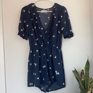 Navy floral romper